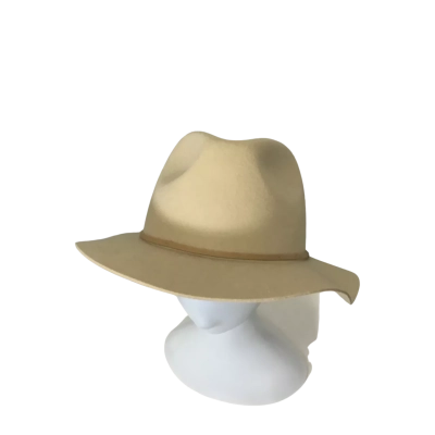 Brixton Mens  Womens Size M Hat Beige . Leather/Wool