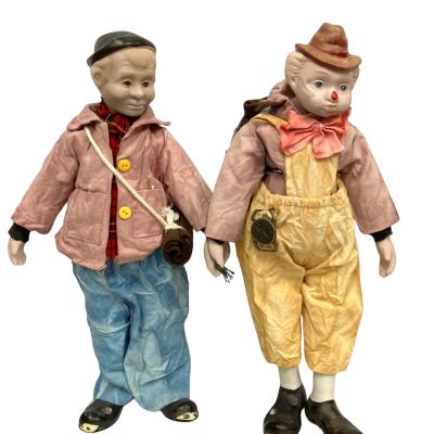 Vintage Porcelain Hobo Clown x 2