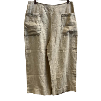 Brand New Morrison Womens  AUS Size 14 Linen Cropped Pants Natural