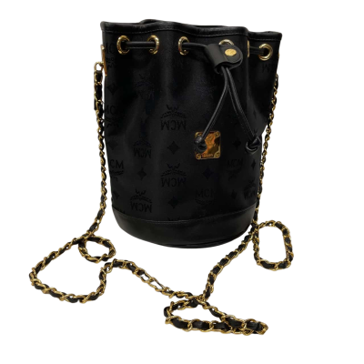 MCM bucket Handbag Black  / Gold 