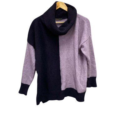 McDonald Womens  Size L Turtleneck Jumper Black  / Purple 