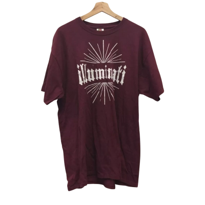 Fruit & Loom Illuminati Mens  Size XL Short Sleeve T-shirt Red 