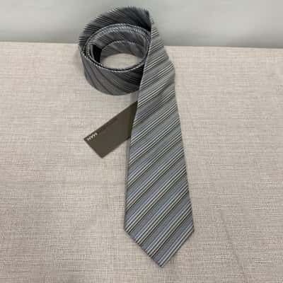 Witchery Mens 100% Silk Tie Grey / Striped RRP$50