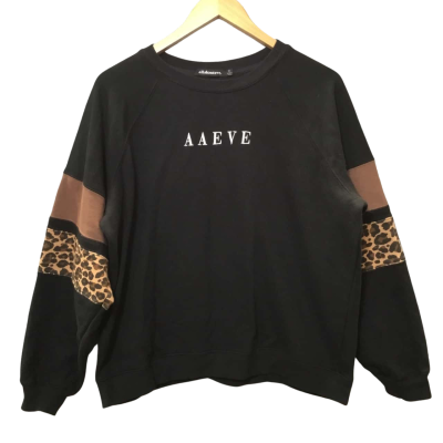 All About Eve Women's  Size 10 Black & Brown Crew Neck Jumper 