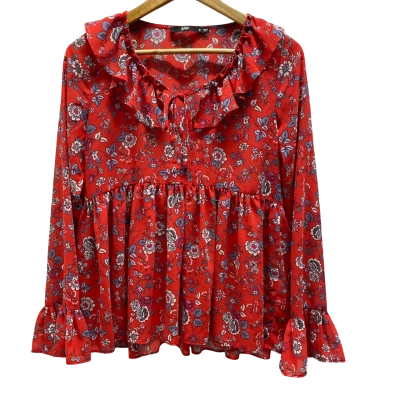 Sportsgirl Womens Size 6 Red Floral Top