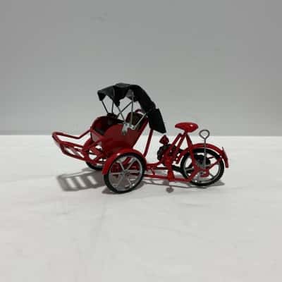 Miniature Red Cycle Rickshaw With Vietnam Coin 