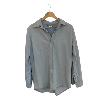 Seed Heritage Womens  Size 8 Button Up Top / Long Sleeve Top Blue 
