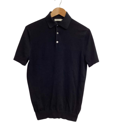 SuitSupply Mens  Size S Polo Shirt Black Cotton/Silk Mix VGUC