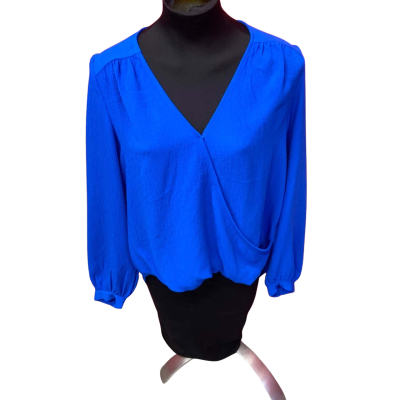 Decjuba Womens  Size 12 Blue "Kayla" Wrap Top RRP: $99.95