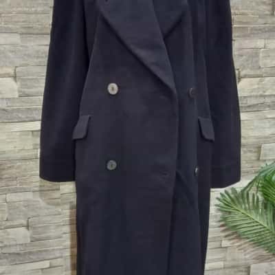  Womens Size 34 Trench Coat / Winter Coat Navy Blue 