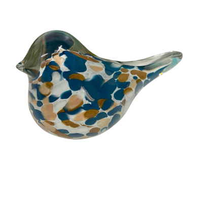 Glass Bird Multicoloured 14cm length