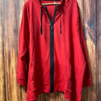 Taking Shape   Size 28 Red with black zip up hoodie 