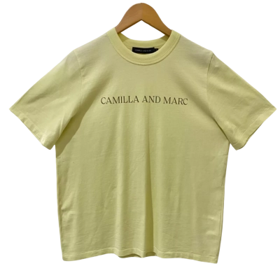 Camilla & Marc Womens Size 8 Yellow Short Sleeve Top