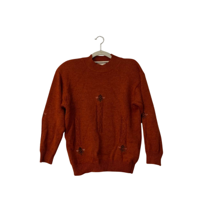 Vintage La Dame Womens Sweater Size M Burnt Orange Jumper