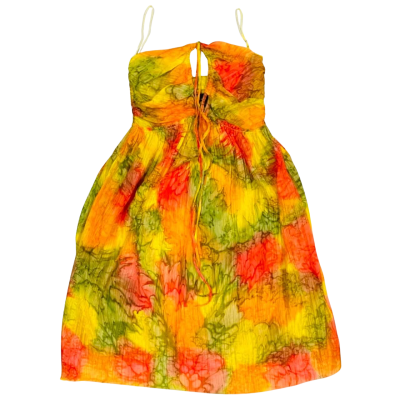 Bardōt Size 10 Watercolour, Multicoloured (Orange, Yellow, Green, Red) Flowy Dress