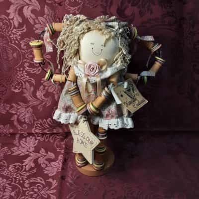 Homespun Creations Doll on stand