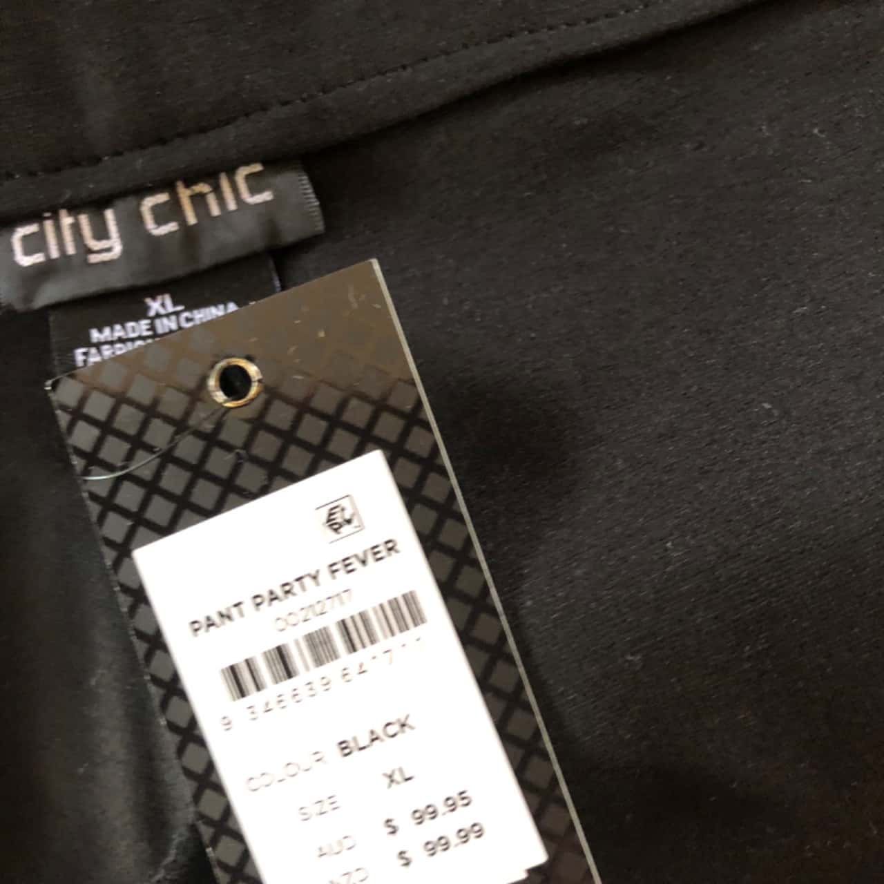 NWT City Chic Size XL Black Party Fever Pants(s)