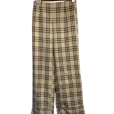  Womens  Size XS Slim Fit Pants Beige / Checked 