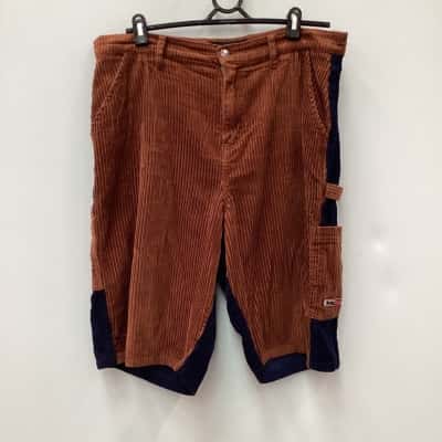 TEDDY FRESH  Mens  Size 34 Brown and Navy Blue  Long  Cord shorts
