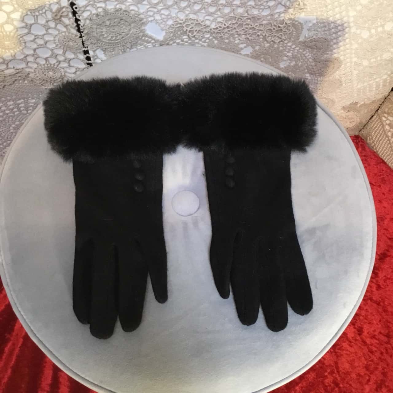 Wool Knit Gloves Black main image 0