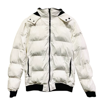 NAS, Men’s Size M, White / Black, Puffer Hooded Jacket