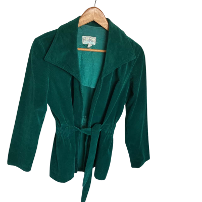 Katies Vintage Womens  Size 8-10 Open Jacket with tie, Green 
