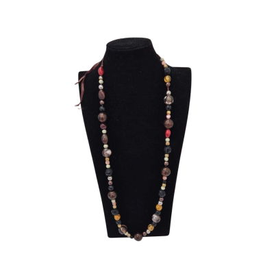 Womens Round Plastic Beaded Multicoloured Necklace