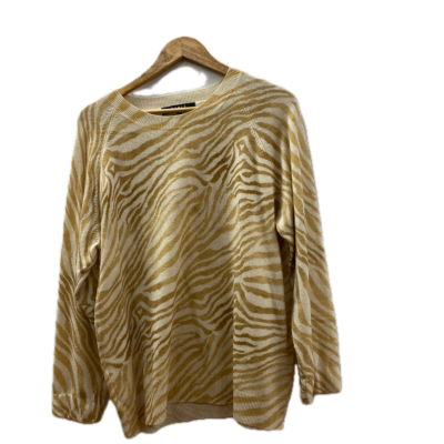 Cable Melbourne Womens Sweater Size XL Beige / Yellow Cashmere and Wool Blend