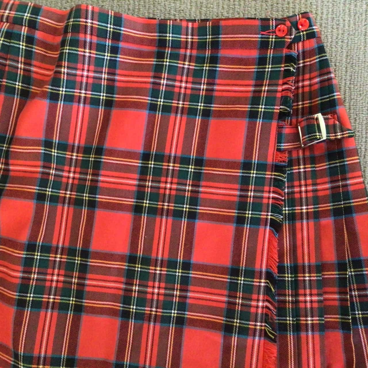 Womens VINTAGE FLETCHER JONES KILT Multicoloured/Red (s)