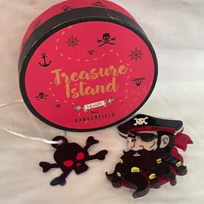 ERSTWILDER X DANGERFIELD Treasure Island Brooch Black  / Red 