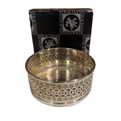 Vintage Strachan Australia Silver Plated Wine Bottle Coaster Holder 