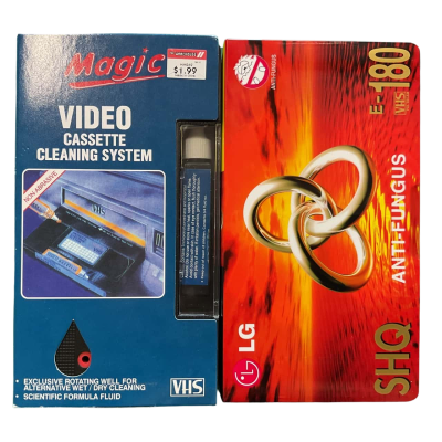 New LG SHQ Anti Fungus E-180 Sealed VHS And VHS Cleaning Tape