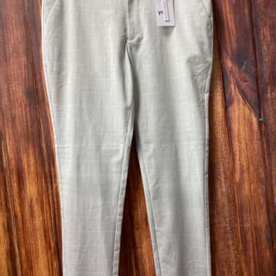 Yd.   Size 36 Grey check slim fit pants new 