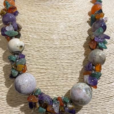  Womens Beaded Necklace Multicoloured 