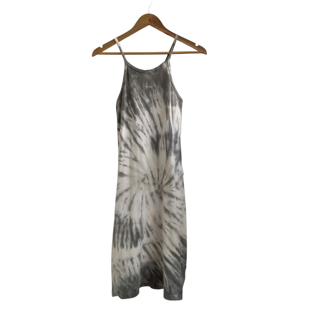 Stussy Size 10 Bodycon Grey Tiedye Dress