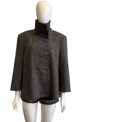Sportscraft Women's Size M Wool Blend Winter Coat Grey 