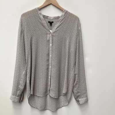 NEW - Ann Taylor Size L Button Up Top Multicoloured RRP $79.50