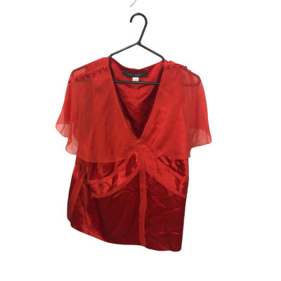 Marina Rinaldi 100% Silk Orange/Red Top Size 10/25