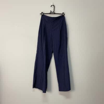 Bershka  Size 36 Navy Blue / White wide leg pants