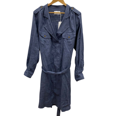 Commonry  Women's Pure Linen Dress With Strap Size 20 Indigo RRP$200