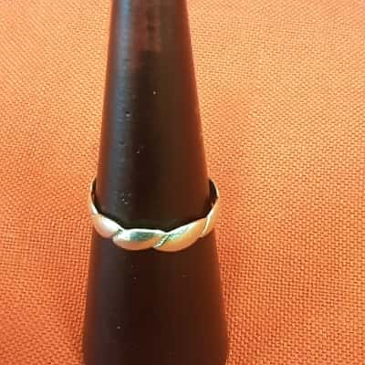 925 twisted rope pattern band ring