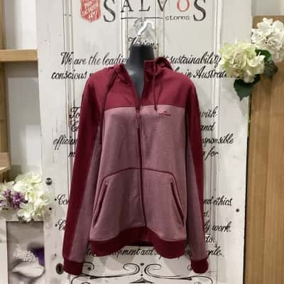 Kathmandu Brand! HOODED ACTIVE WEAR FRONT ZIPPER JACKET! Womens  Size L Maroon 