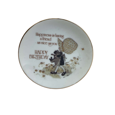 Vintage Holly Hobbie Lasting Memories Happy Birthday 4" Porcelain Plate Japan