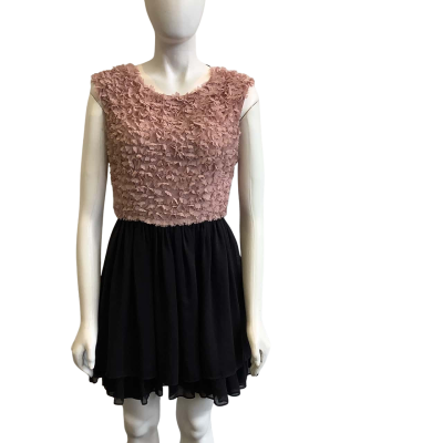 Ted Baker Women's Brand Size Sleeveless Mini Dress Black & Pink 