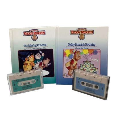 2 x Vintage Teddy Ruxpin Book & Cassettes. (Coll)