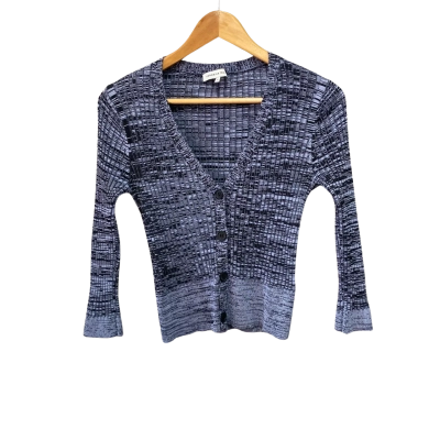 Veronica Maine Womens  Size S Ribbed Cardigan Black  / Blue 