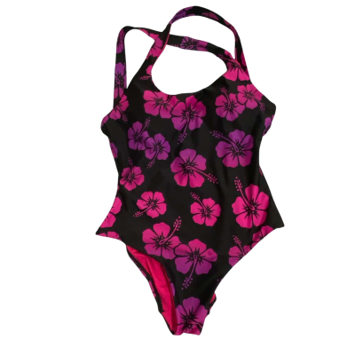 Okanui Womens  Size L Onepiece Bathers Black  / Floral / Pink  BNWT