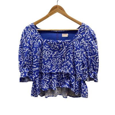Gorman Womens  Size 12 Blue  Pattern Top 
