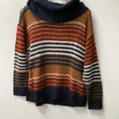 Just Jeans Womens  Size S Roll Neck Jumper Multicoloured 15% mohair F