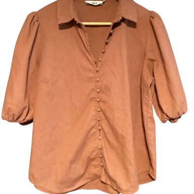 Calli button up top  Size 10 Burnt Orange 